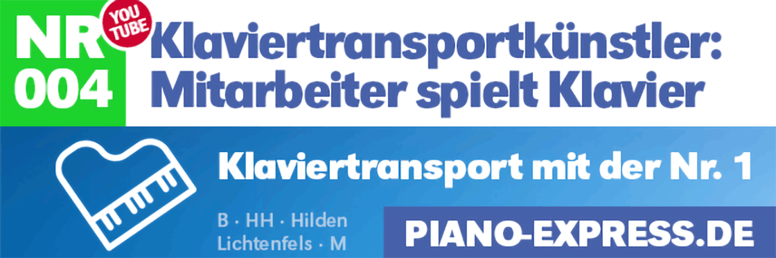 Klaviertransportkünstler: Piano Express Mitarbeiter spielt Klavier