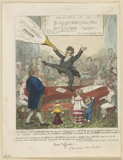 A German mountebank blowing his own trumpet at a Dutch concert of 500 piano fortes!!